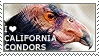 A stamp of an image of a california condor with the text I love california condors